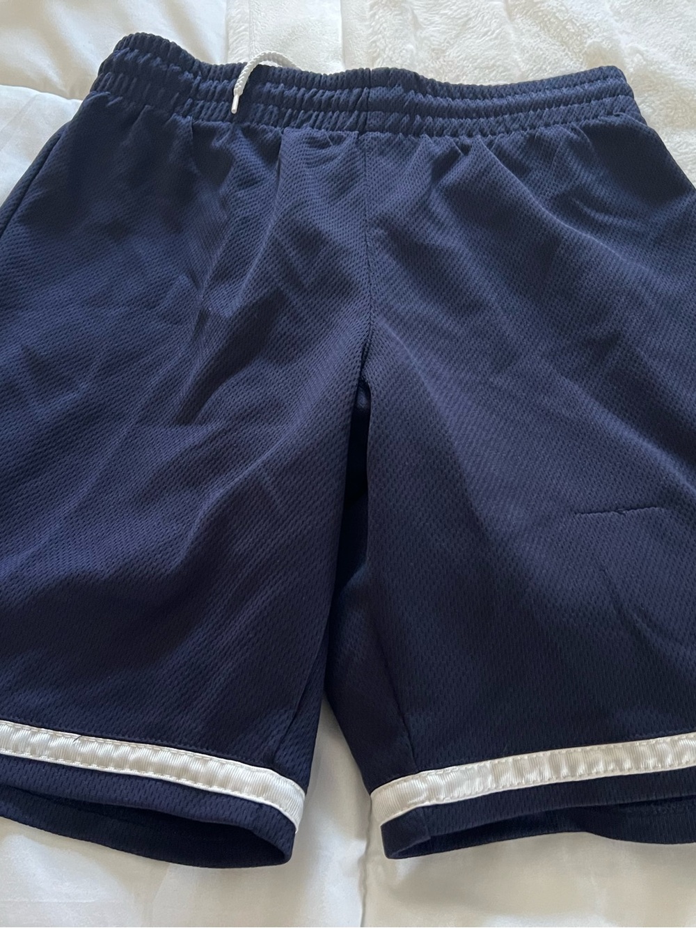 Russell Athletic Boys Mesh Basketball Athletic Shorts Blue Elastic Waist M 10/12